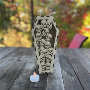 Skulls spooky Halloween Coffin Candle Holder